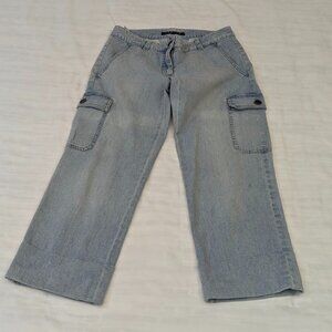 Theory Size 2 Light Wash Cargo Capri Jeans *See Note